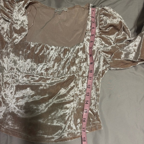 Flying Tomato Beige Champagne Crushed Velvet Top - Picture 8 of 9